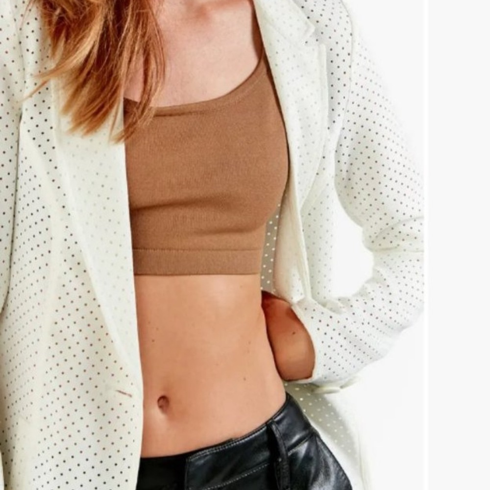 NWOT AS by DF Alessia perforated cream  blazer sz Medium.    Sleek, lightweight.
